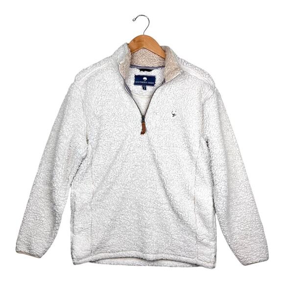 Southern Shirts sherpa quarter zip pullover jacket women’s size small beige - Picture 1 of 5